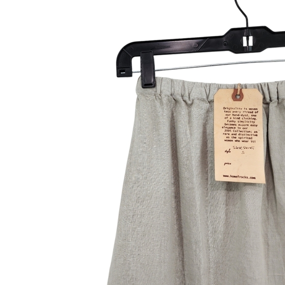 Homefrocks Women's Vintage 100% Linen Ruched Maxi Skirt Lagenlook- S - Picture 2 of 7